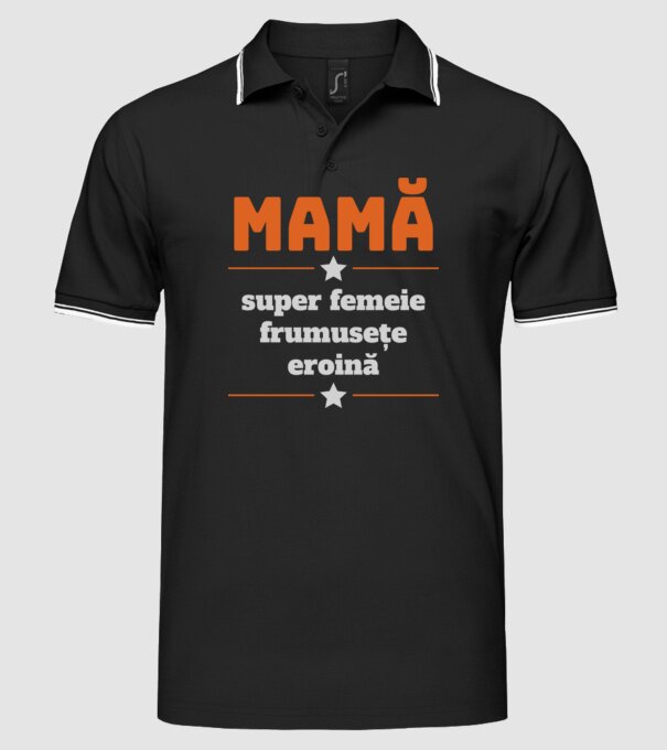 mamă, super femeie, frumusețe, eroină model negru pe tricou