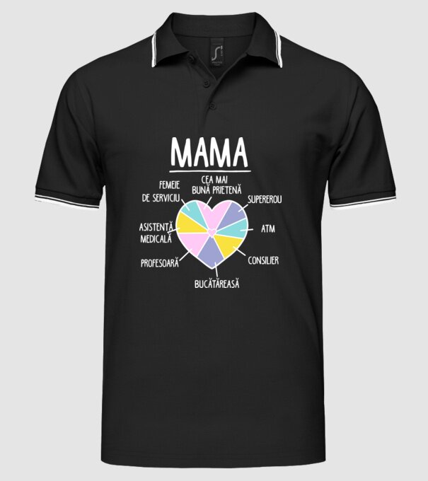 Mama cea mai bună prietenă, supererou model negru pe tricou