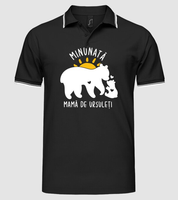 Minunată mamă de ursuleți model negru pe tricou