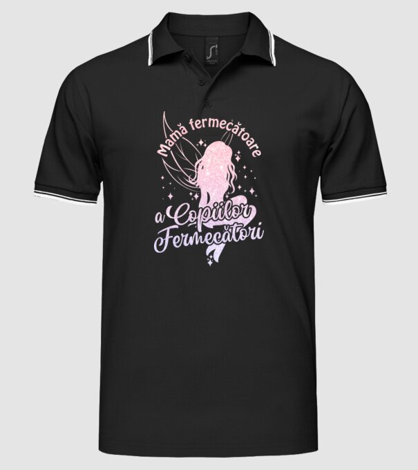 Mamă fermecătoare a copiilor fermecători model negru pe tricou