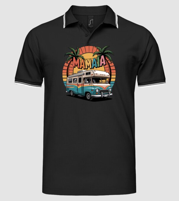 MAMAIA model negru pe tricou