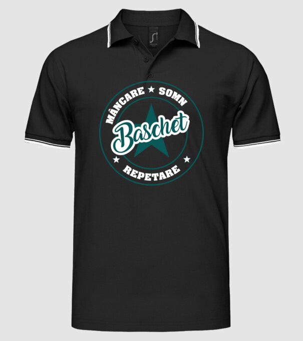 mâncare somn repetare BASCHET model negru pe tricou
