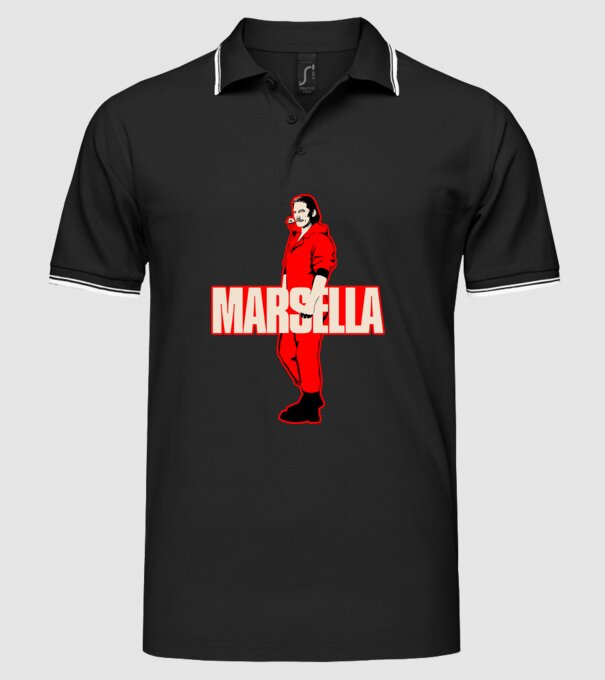 mareille la casa de papel model negru pe tricou