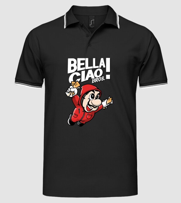 mario la casa de papel model negru pe tricou