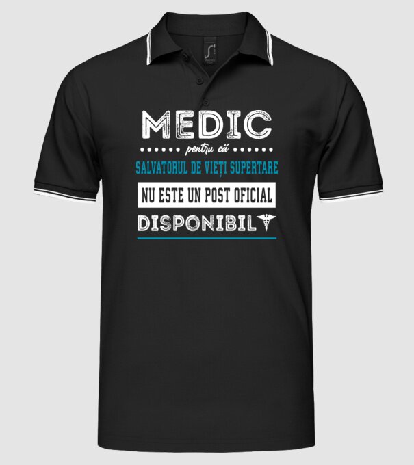 MEDIC: pentru că salvatorul de vieți supertare nu este un post oficial disponibil model negru pe tricou