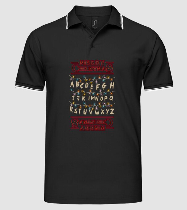 merry christmas upside down model negru pe tricou