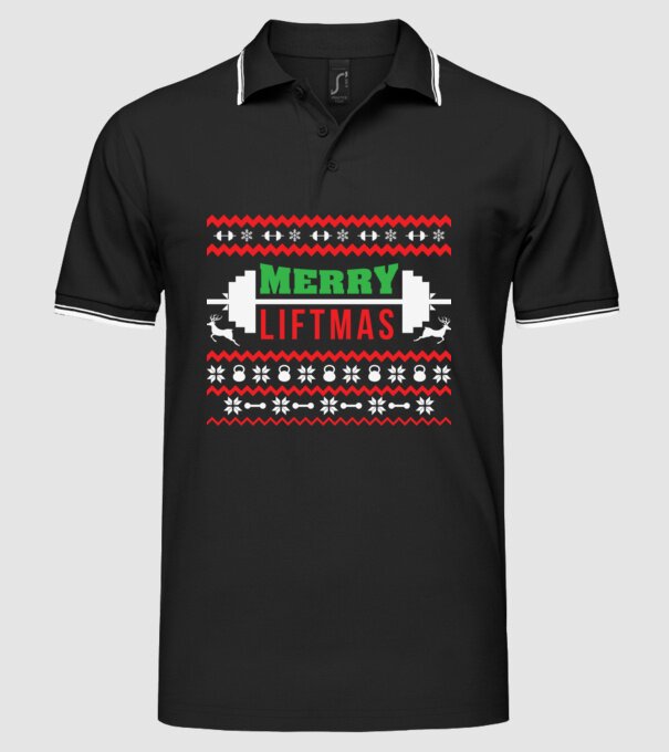 Merry liftmas 2 model negru pe tricou