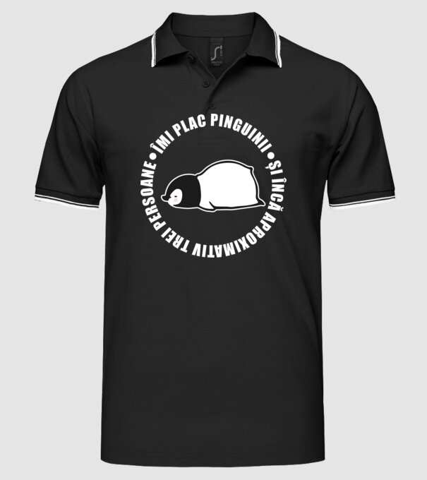 Îmi plac pinguinii - și încă aproximativ trei persoane model negru pe tricou