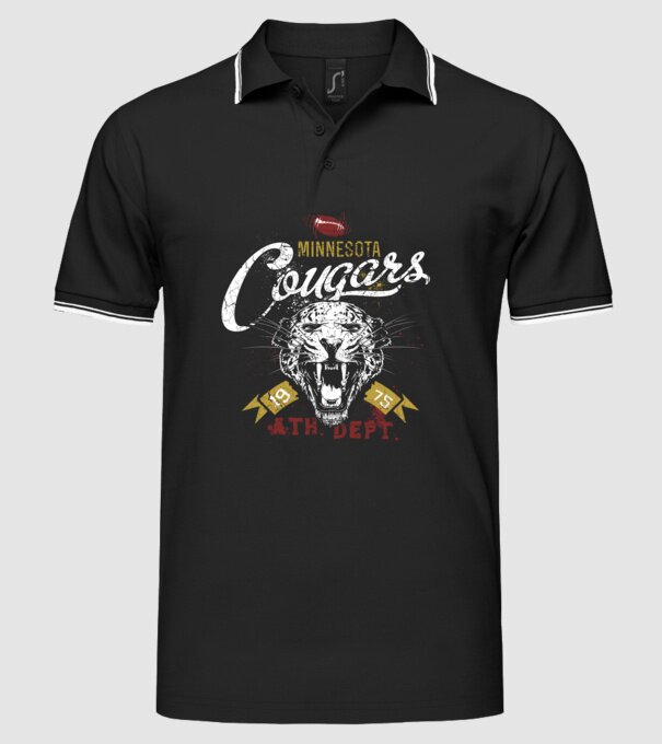Minesota Cougars  TEXTURED model negru pe tricou
