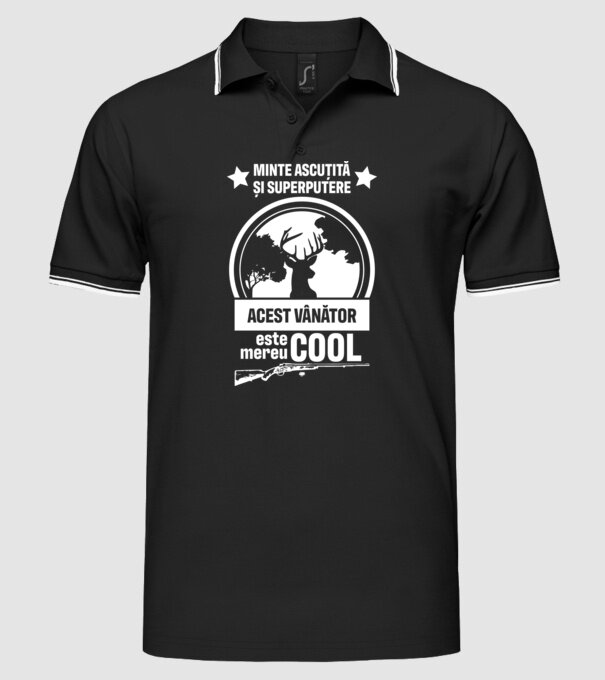 minte ascuțită și superputere acest vânător este mereu cool model negru pe tricou