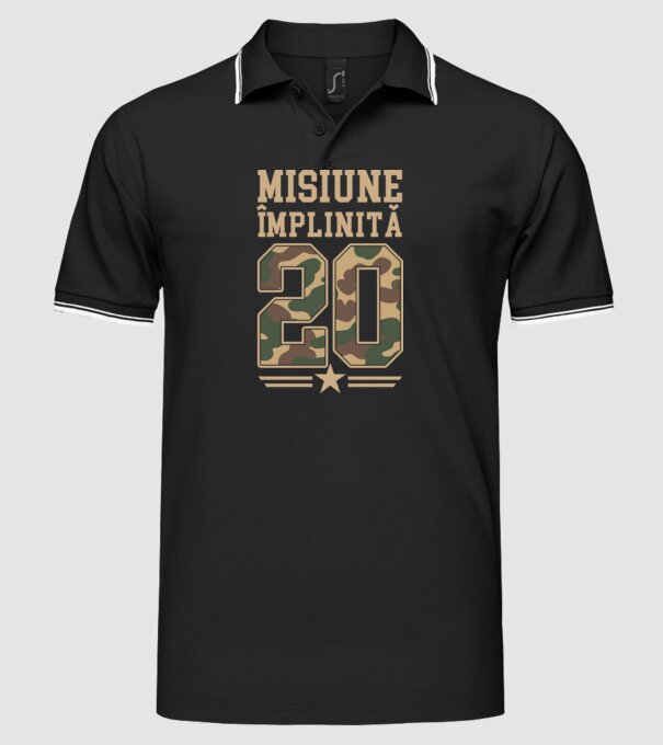 Misiune împlinită 20 model negru pe tricou