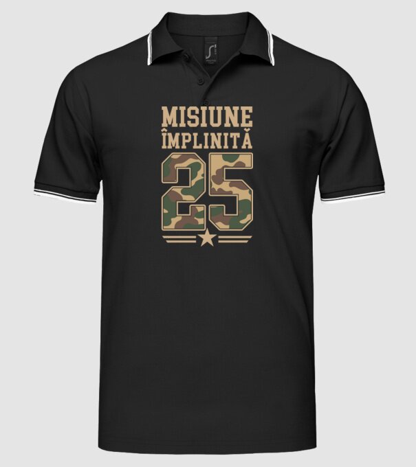 Misiune împlinită 25 model negru pe tricou