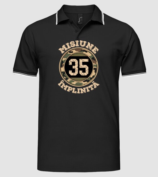 Misiune împlinită 35 model negru pe tricou
