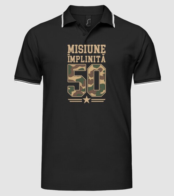 Misiune împlinită 50 model negru pe tricou