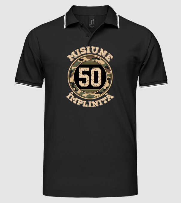 Misiune împlinită 50 model negru pe tricou