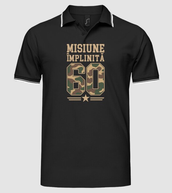 Misiune împlinită 60 model negru pe tricou