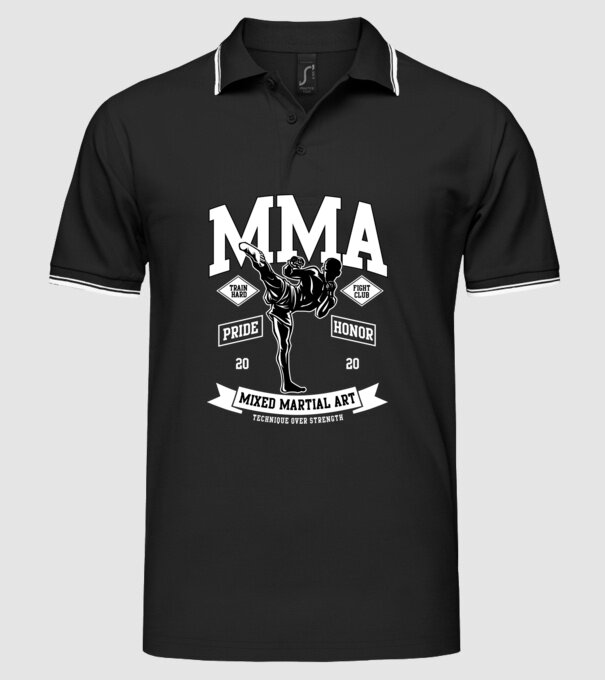 MMA model negru pe tricou