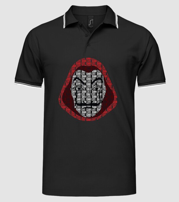 money heist ciao bella model negru pe tricou