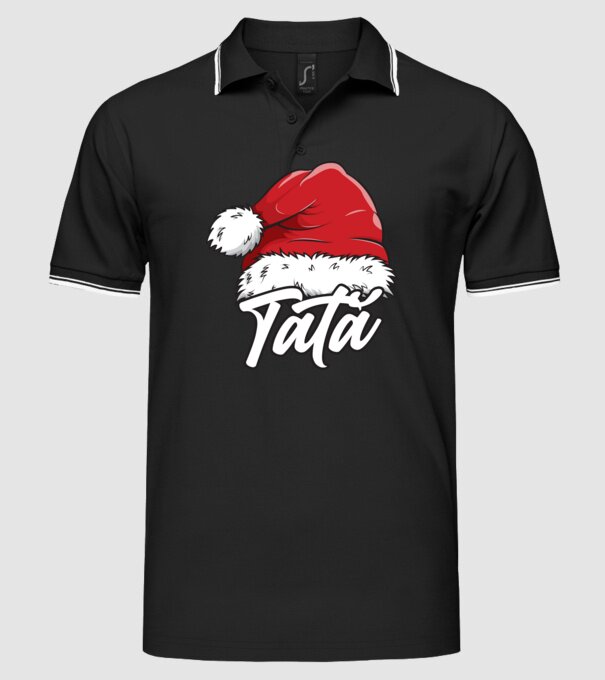 tată Santa Hat model negru pe tricou