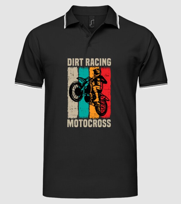 motocross model negru pe tricou