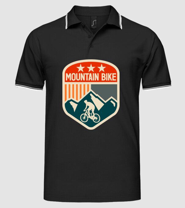 Mountain Bike model negru pe tricou