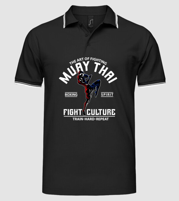 Muay Thai model negru pe tricou