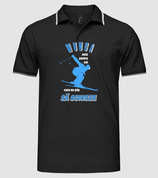 Munca este pentru cei care nu știu să schieze model negru pe tricou