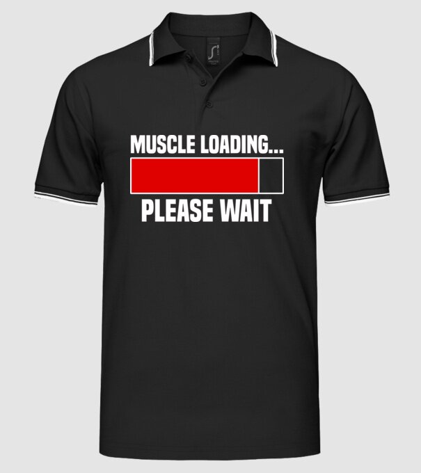 Muscle loading model negru pe tricou