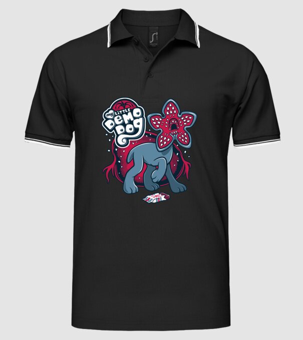 my little demodog model negru pe tricou