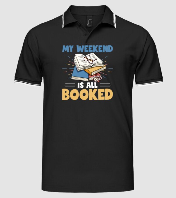 My weekend booked model negru pe tricou