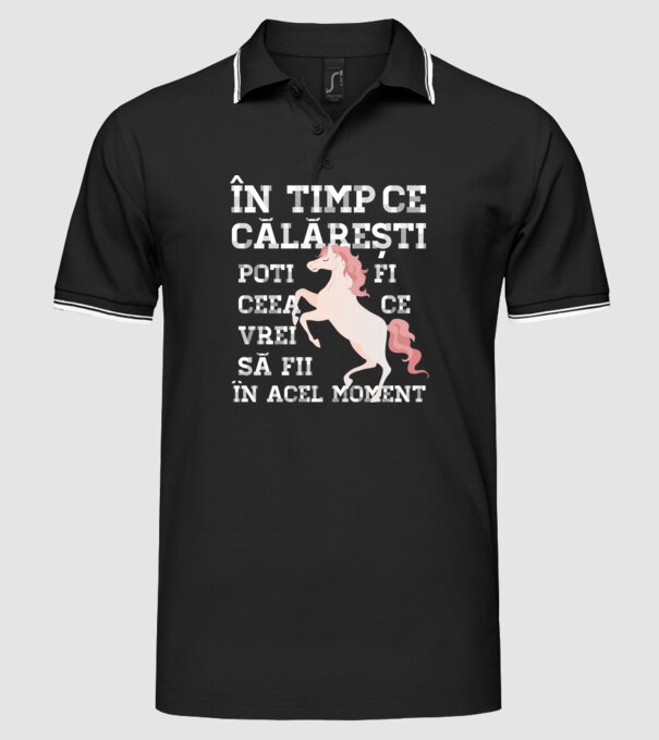 în timp ce călărești poți fi ceea ce vrei să fii - în acel moment model negru pe tricou