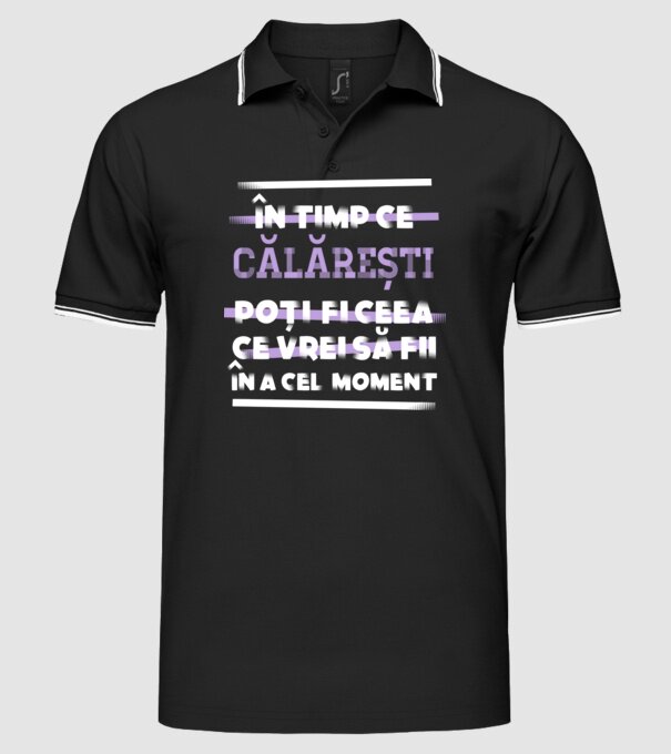 în timp ce călărești poți fi ceea ce vrei să fii - în acel moment model negru pe tricou