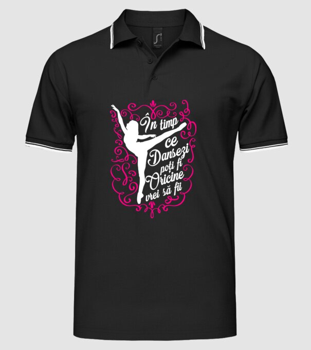n timp ce dansezi poți fi oricine vrei să fii D1382411 model negru pe tricou