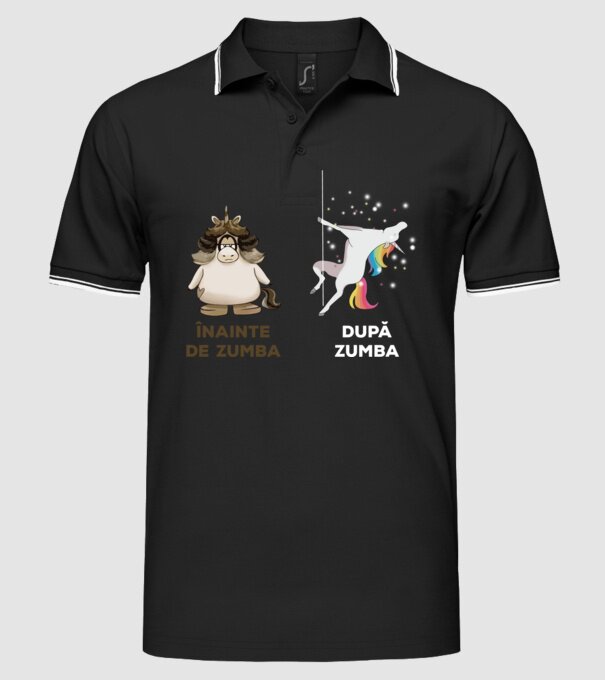 Înainte de Zumba, după Zumba model negru pe tricou