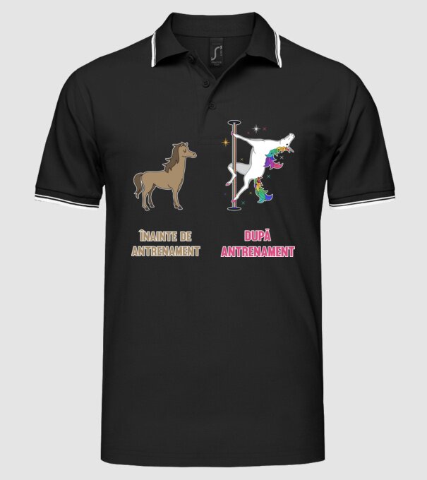 Înainte de antrenament - După antrenament model negru pe tricou