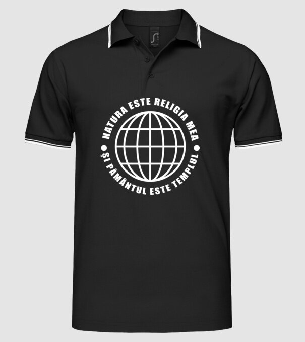 Natura este religia mea model negru pe tricou