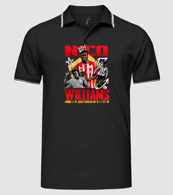 Nico Williams tribute model negru pe tricou