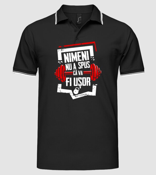 nimeni nu a spus că va fi ușor model negru pe tricou
