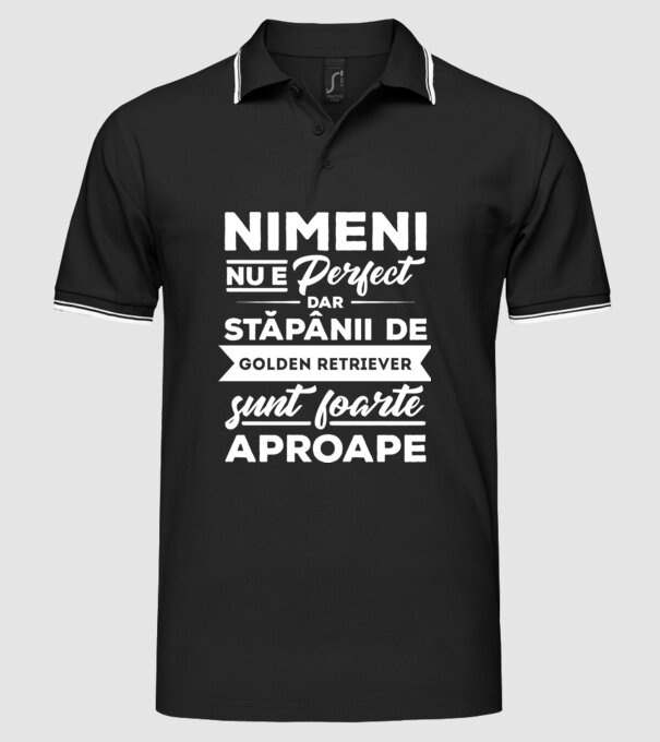 nimeni nu e perfect, dar stăpânii de goldern retriever sunt foarte aproape model negru pe tricou