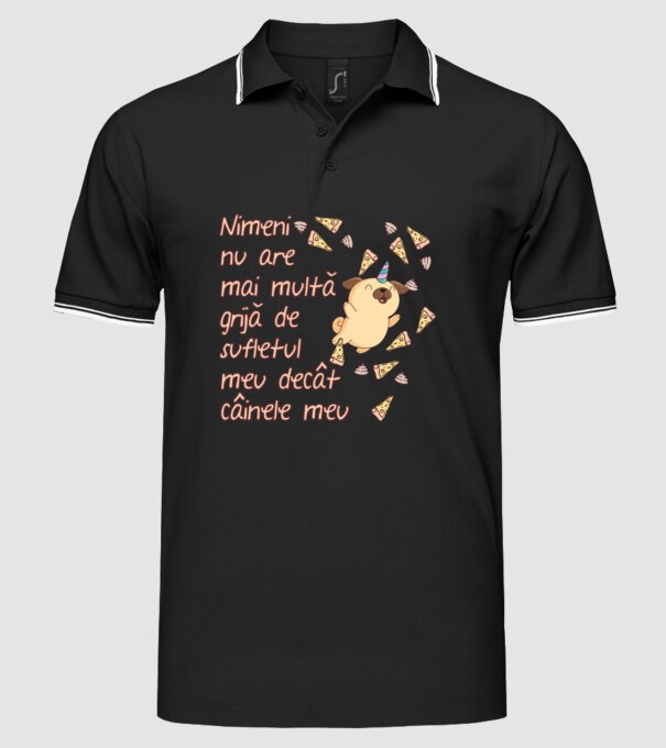 Nimic nu are mai multă grijă de sufletul meu decât câinele meu model negru pe tricou