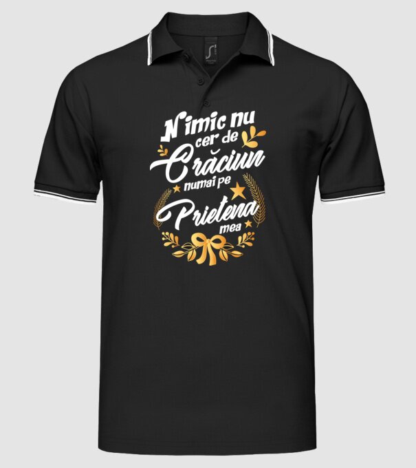 nimic nu cer de Crăciun, numai pe prietena mea model negru pe tricou