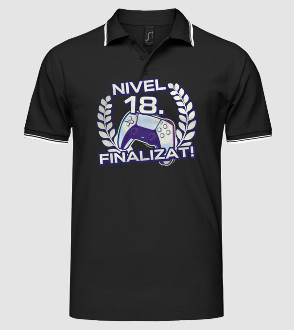 Nivel 18 finalizat! model negru pe tricou