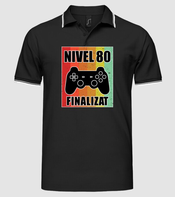 Nivel 80 finalizat model negru pe tricou