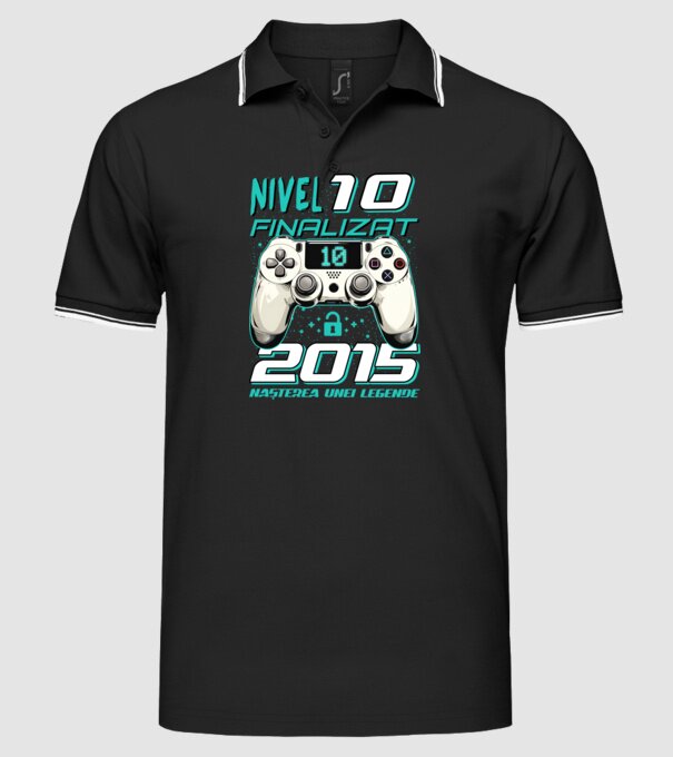 Nivel finalizat 10 2015 model negru pe tricou