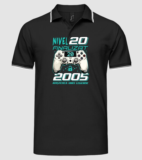 Nivel finalizat 20 2005 model negru pe tricou