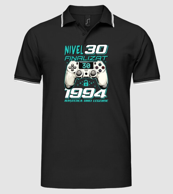 Nivel finalizat 30 1995 model negru pe tricou