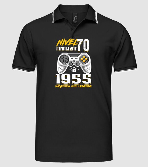 Nivel Finalizat 70 model negru pe tricou