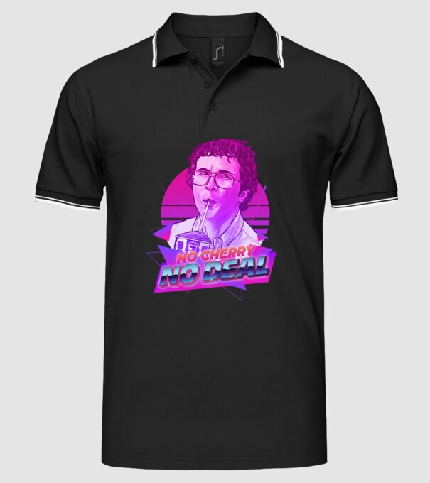 no cherry no deal stranger things model negru pe tricou
