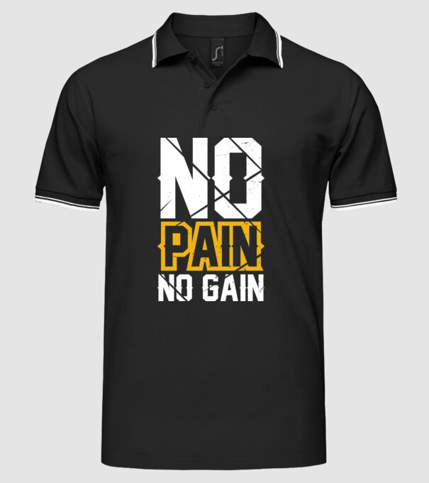 No Pain No Gain model negru pe tricou