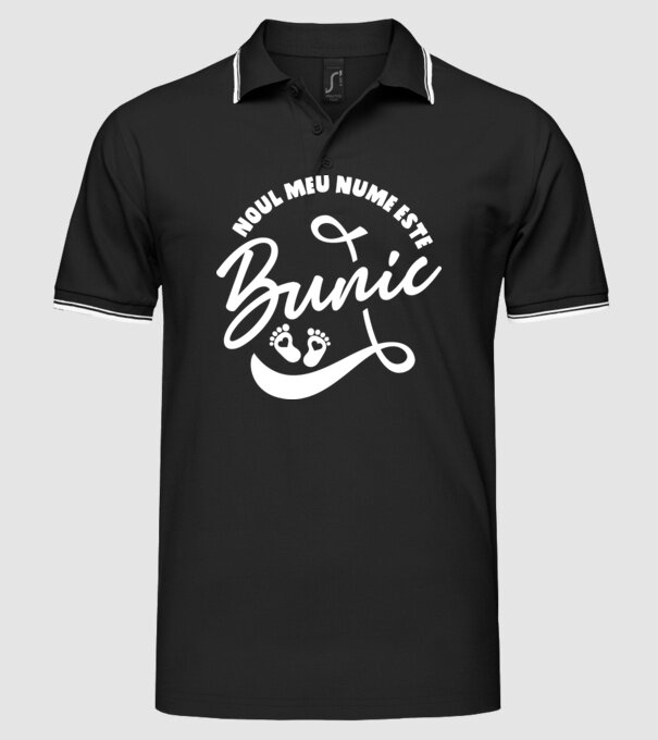 Noul meu nume este Bunic model negru pe tricou